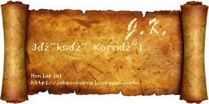 Jáksó Kornél névjegykártya